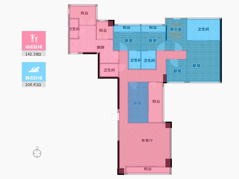 广东省-深圳市-华侨城新天鹅堡-214.00-户型库-动静分区