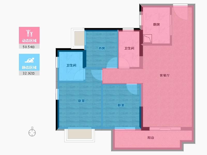 广东省-广州市-融创鼎湖府-74.23-户型库-动静分区