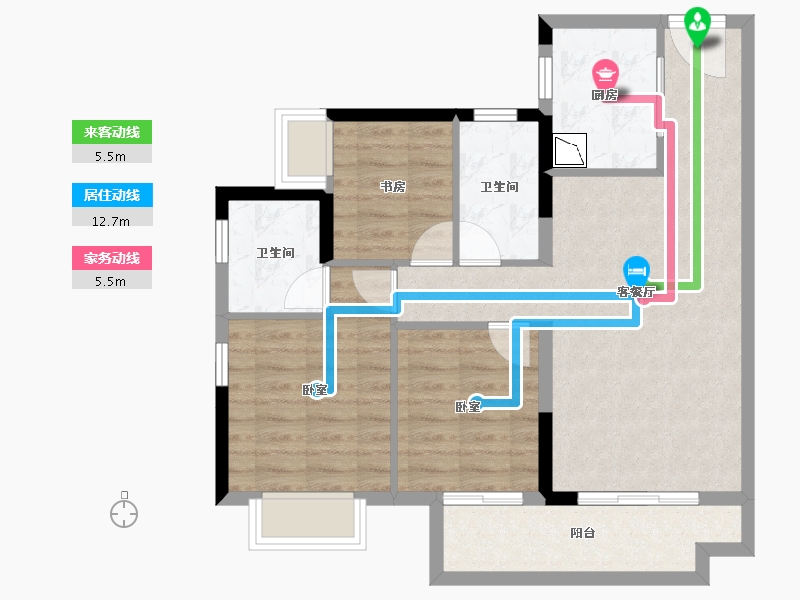 广东省-广州市-融创鼎湖府-74.23-户型库-动静线