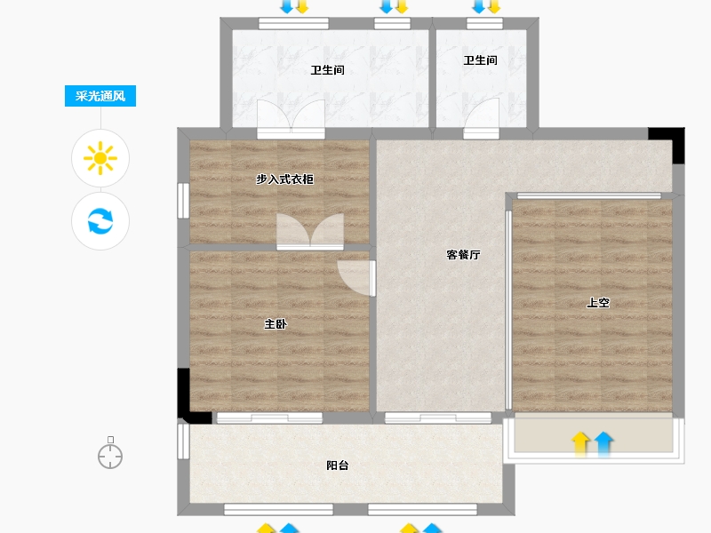 江苏省-苏州市-保利天樾人家-81.50-户型库-采光通风