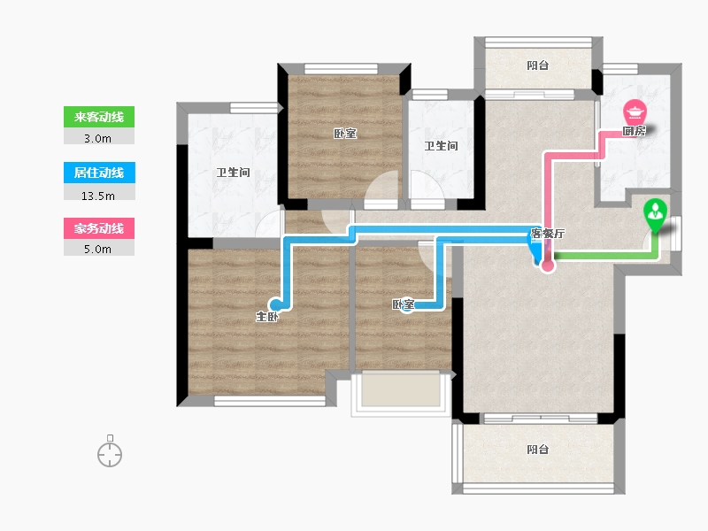 广东省-佛山市-龙光玖誉府-76.38-户型库-动静线