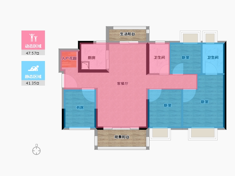 广东省-广州市-融创鼎湖府-88.05-户型库-动静分区