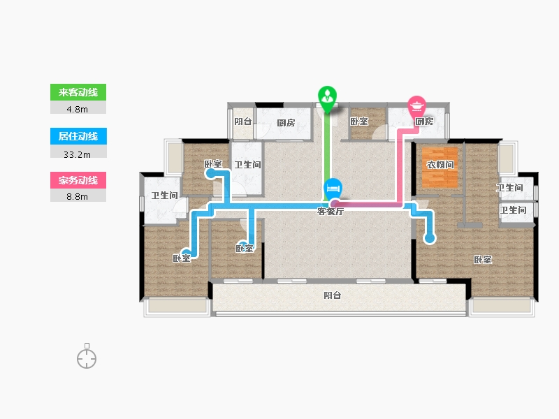 广东省-深圳市-华侨城新天鹅堡-195.99-户型库-动静线