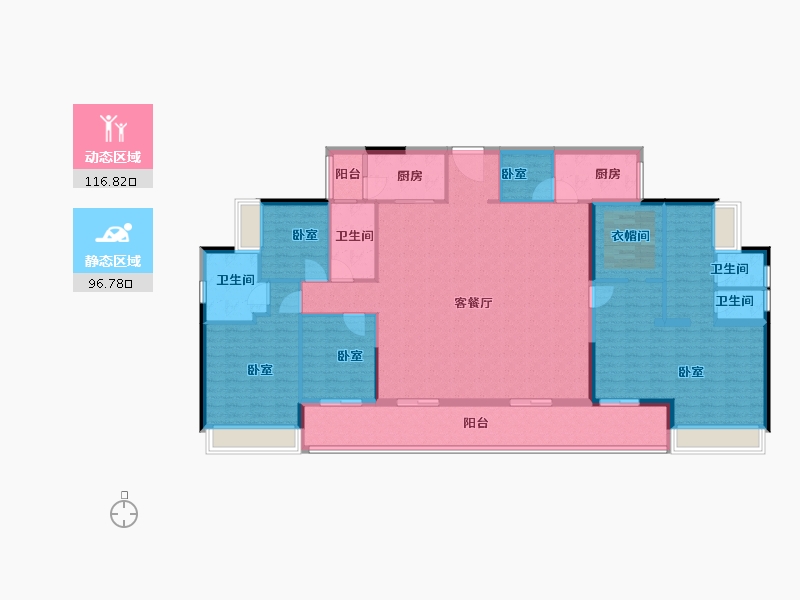 广东省-深圳市-华侨城新天鹅堡-195.99-户型库-动静分区