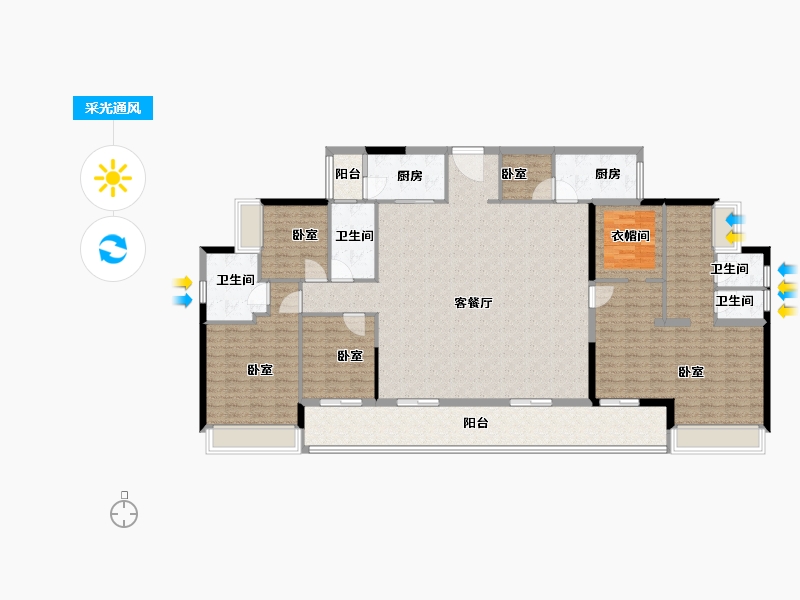 广东省-深圳市-华侨城新天鹅堡-195.99-户型库-采光通风