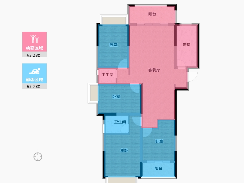 湖南省-郴州市-中铁岭南府-113.74-户型库-动静分区