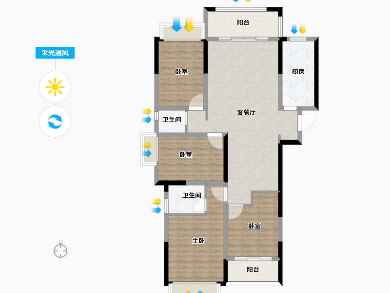 湖南省-郴州市-中铁岭南府-113.74-户型库-采光通风