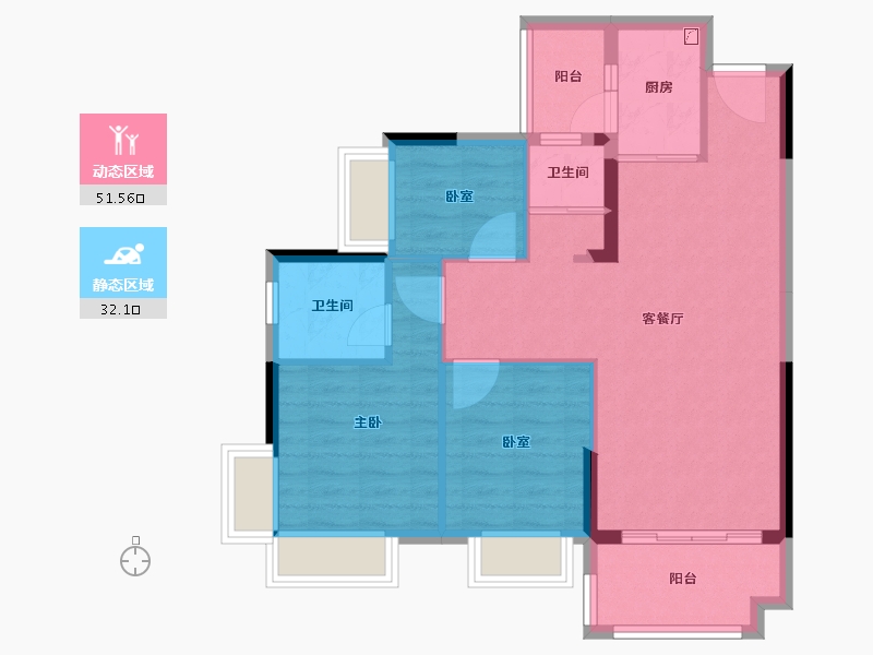 湖南省-郴州市-郴州五岭明珠-74.99-户型库-动静分区