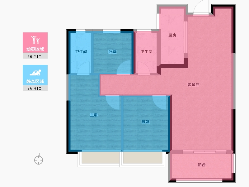 湖南省-郴州市-中铁岭南府-82.72-户型库-动静分区