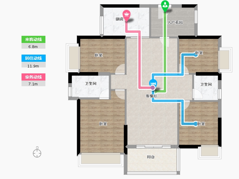 广东省-佛山市-佛山美的城-110.00-户型库-动静线