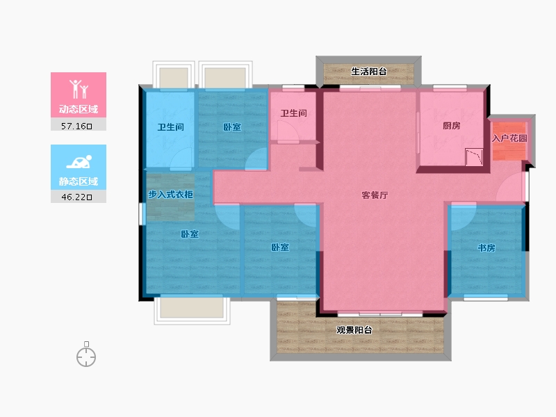 广东省-广州市-融创鼎湖府-104.82-户型库-动静分区