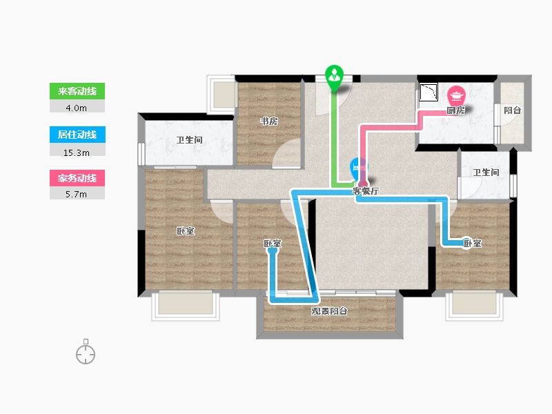 广东省-广州市-融创鼎湖府-90.78-户型库-动静线