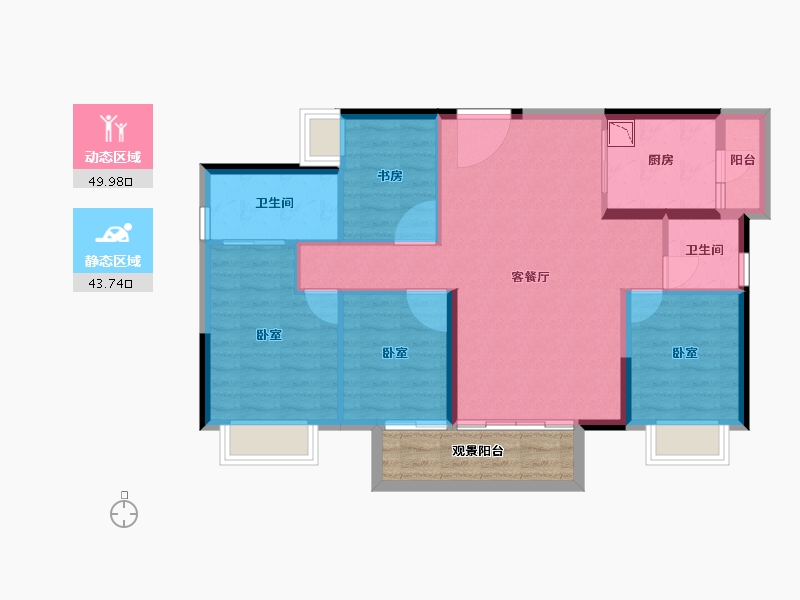 广东省-广州市-融创鼎湖府-90.78-户型库-动静分区