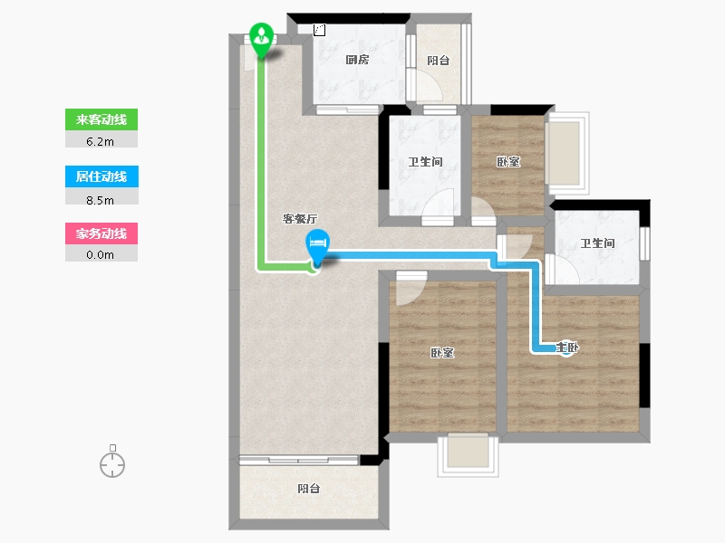 广东省-佛山市-雅瑶绿洲星悦湾-80.55-户型库-动静线