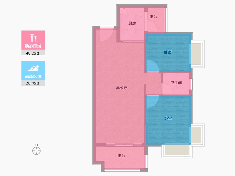 湖南省-郴州市-郴州五岭明珠-61.38-户型库-动静分区