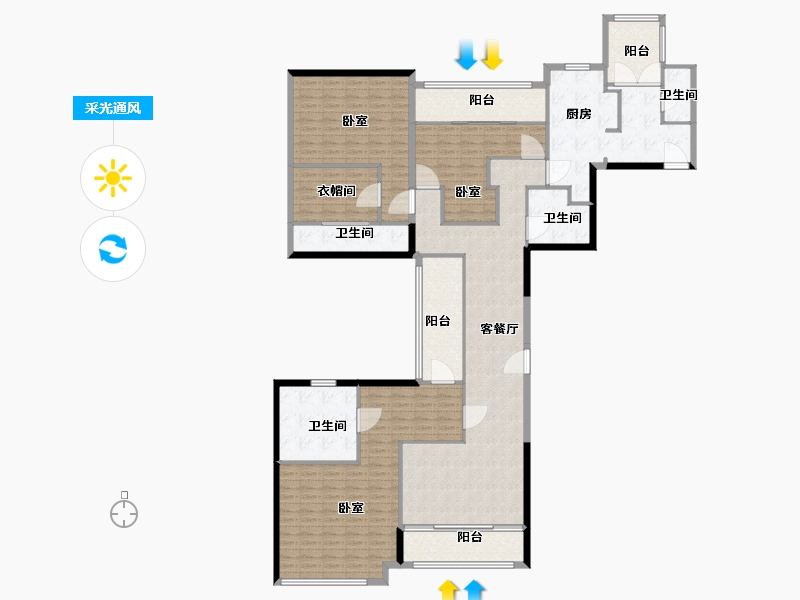 广东省-深圳市-华侨城新天鹅堡-208.10-户型库-采光通风