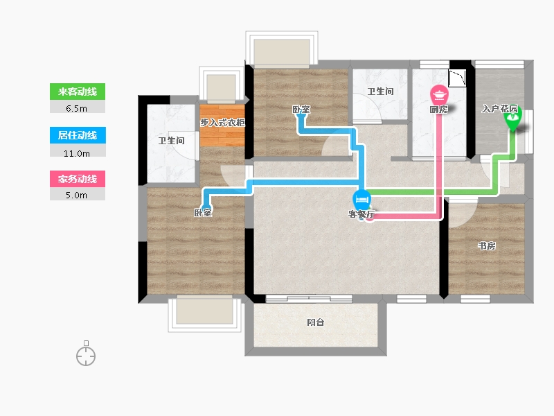 广东省-广州市-越秀东坡-69.00-户型库-动静线