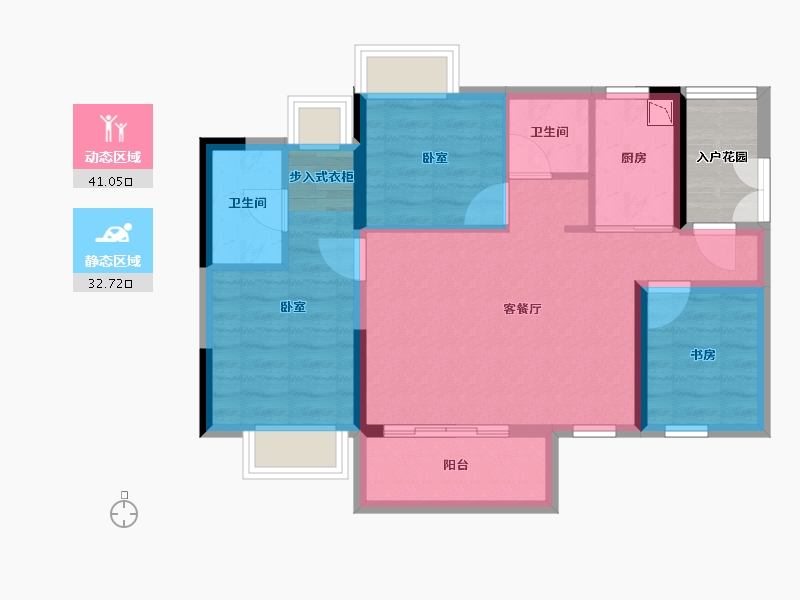 广东省-广州市-越秀东坡-69.00-户型库-动静分区