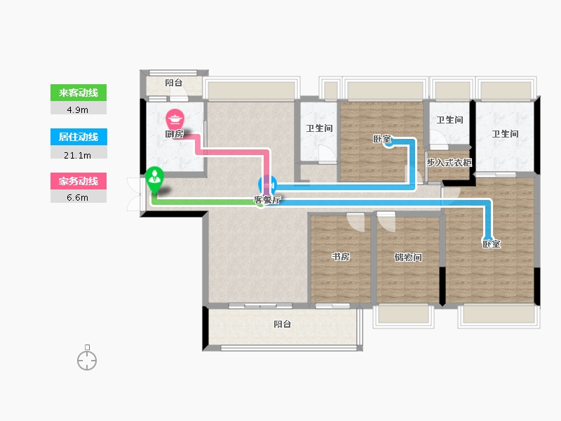 广东省-佛山市-岭南天地璟廷-142.70-户型库-动静线