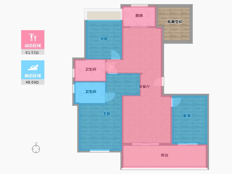 安徽省-黄山市-华通幸福里-106.32-户型库-动静分区