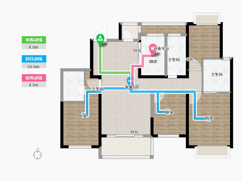 湖南省-长沙市-正荣滨江紫阙台-122.00-户型库-动静线