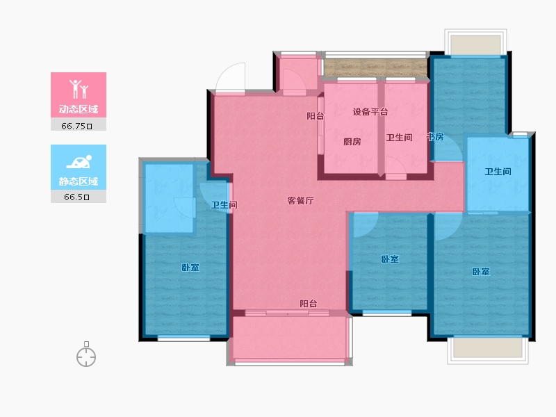 湖南省-长沙市-正荣滨江紫阙台-122.00-户型库-动静分区