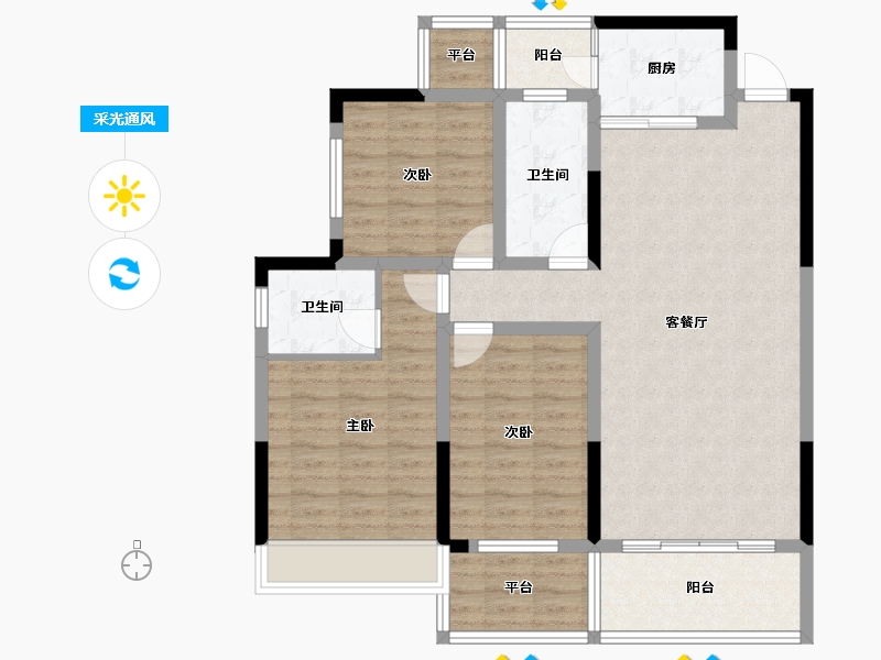 湖南省-张家界市-澧水嘉园景城-102.60-户型库-采光通风