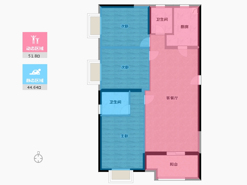 福建省-福州市-阳光城山与海-86.79-户型库-动静分区