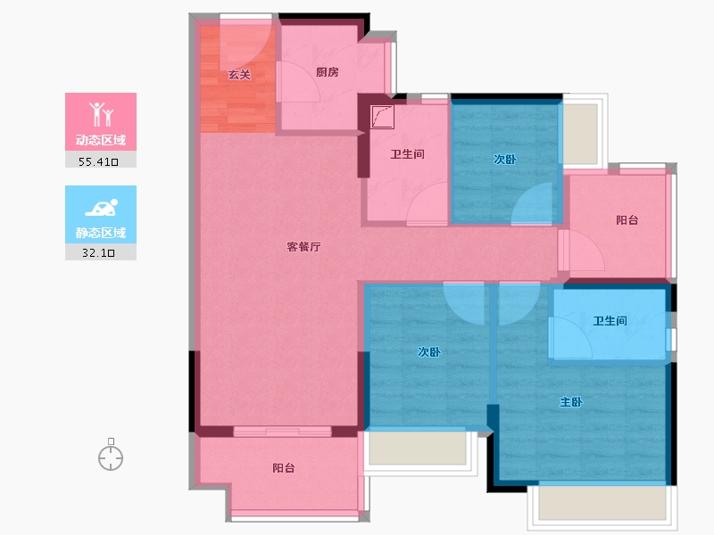 广东省-清远市-融创春风岭南-77.72-户型库-动静分区