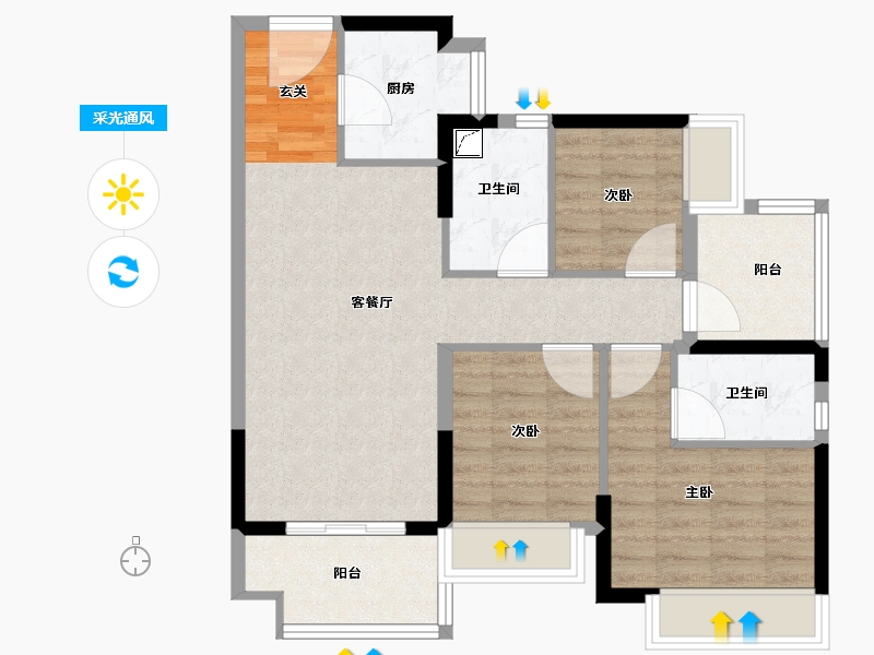 广东省-清远市-融创春风岭南-77.72-户型库-采光通风