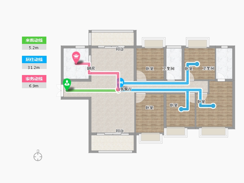 湖南省-长沙市-佳兆业湘府熙园-143.00-户型库-动静线