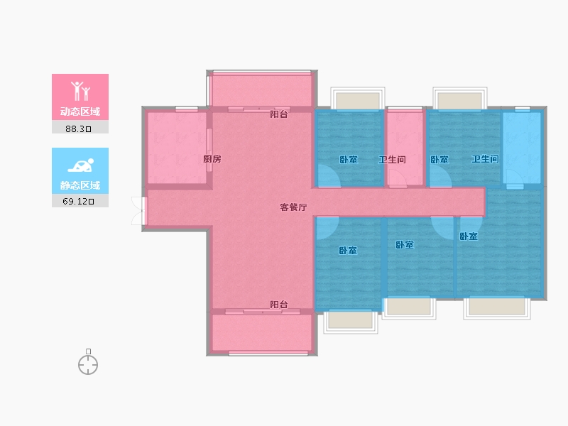 湖南省-长沙市-佳兆业湘府熙园-143.00-户型库-动静分区