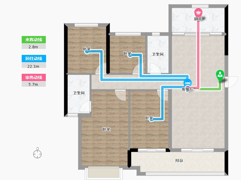 湖南省-长沙市-龙湖春江天玺-114.00-户型库-动静线