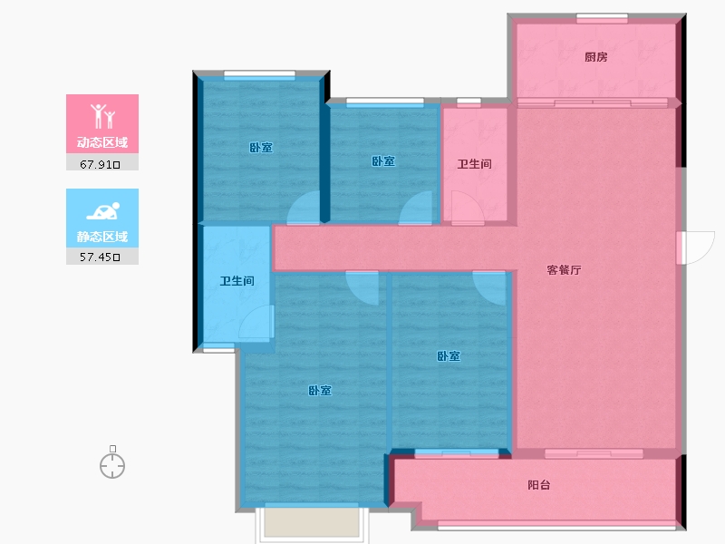 湖南省-长沙市-龙湖春江天玺-114.00-户型库-动静分区