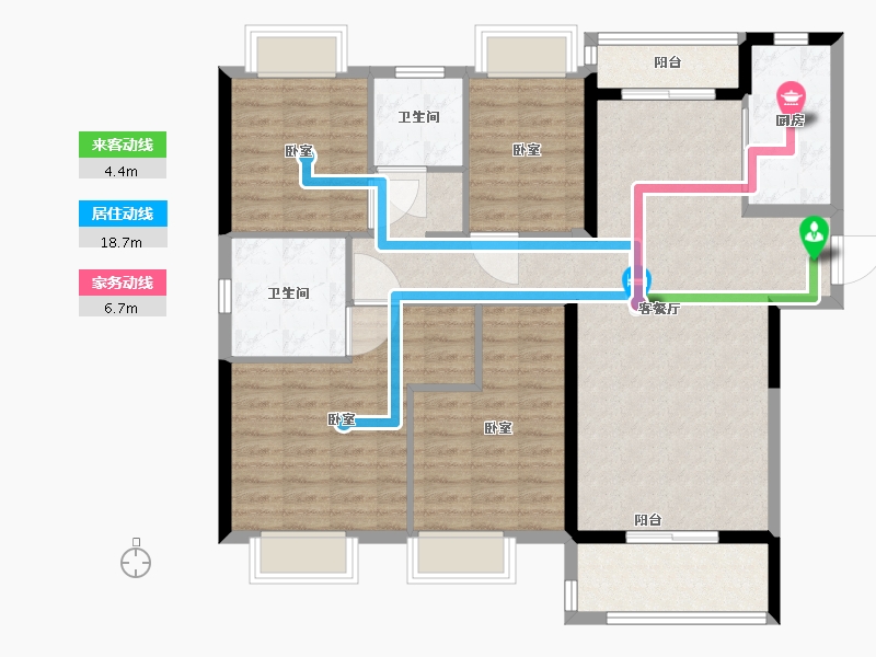 湖北省-武汉市-武地融创金麟壹号-112.38-户型库-动静线