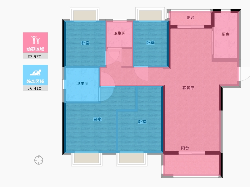 湖北省-武汉市-武地融创金麟壹号-112.38-户型库-动静分区