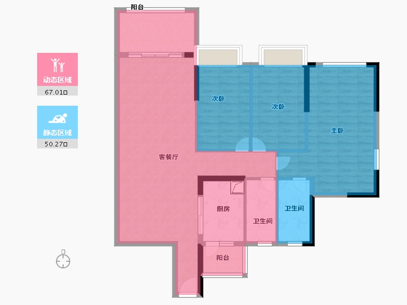 广东省-清远市-翔隆·七色城邦-105.57-户型库-动静分区