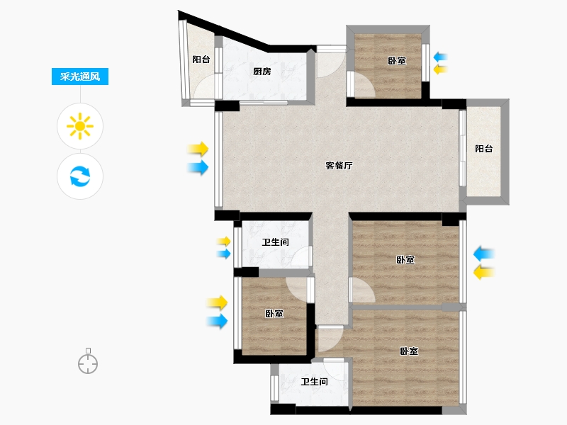 广东省-深圳市-嘉亿爵悦-75.05-户型库-采光通风