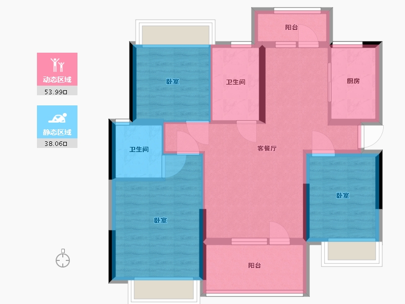 湖北省-武汉市-佳阳大都府-81.58-户型库-动静分区