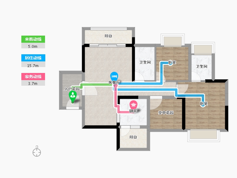 广东省-惠州市-碧桂园龙海壹号-85.55-户型库-动静线