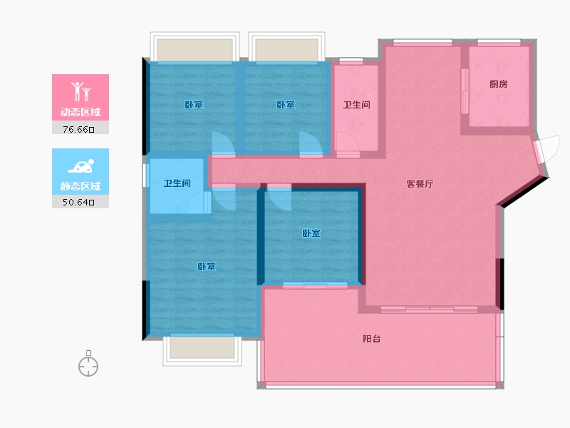 湖南省-常德市-石门三江欣城-113.46-户型库-动静分区