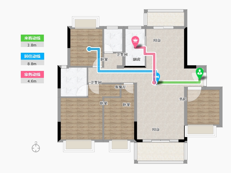 湖南省-长沙市-招商华发依云曦城-119.00-户型库-动静线