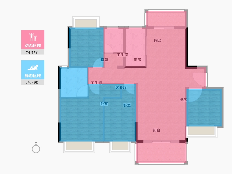 湖南省-长沙市-招商华发依云曦城-119.00-户型库-动静分区