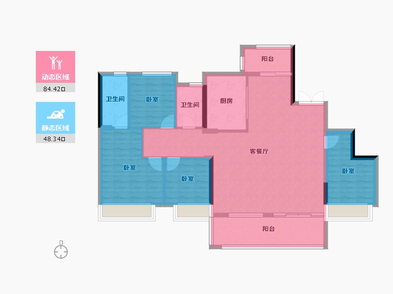 湖南省-长沙市-长龙湾-120.52-户型库-动静分区