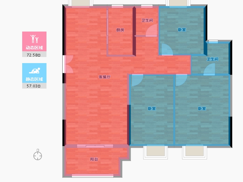 河南省-信阳市-华英·中央帝景-118.86-户型库-动静分区