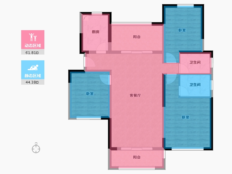 湖南省-长沙市-绿地新都会-94.48-户型库-动静分区