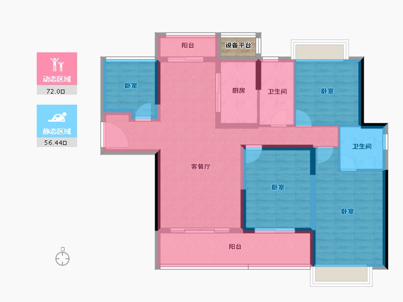 湖南省-长沙市-绿地V岛-116.83-户型库-动静分区