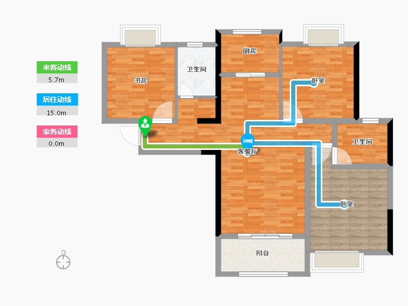 河南省-信阳市-东方今典·中央城-101.99-户型库-动静线