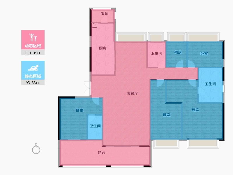 广东省-广州市-碧桂园凤凰湾-190.99-户型库-动静分区