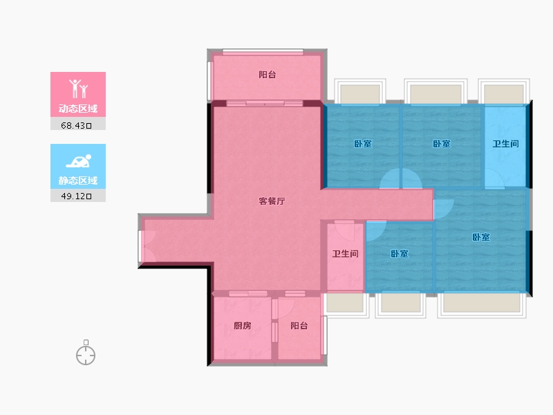 广东省-湛江市-地标海东广场-106.25-户型库-动静分区